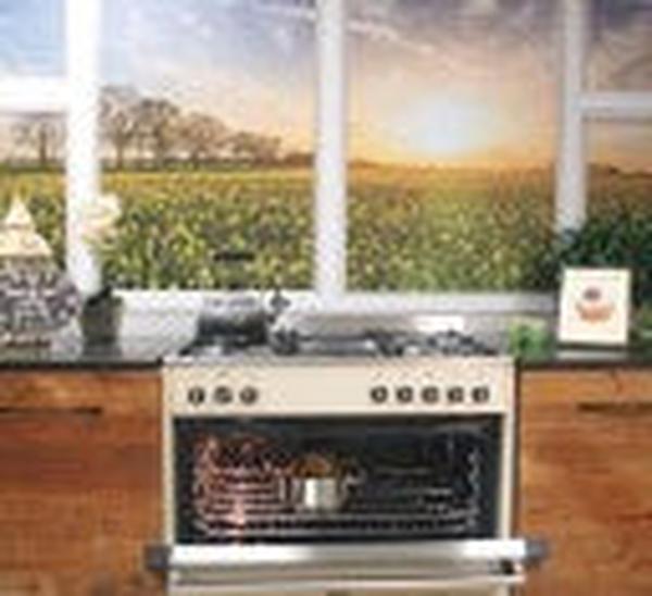 La Germania RUS95C61LDCR 90cm Stainless Steel 5-Burner Gas Stove with 142L Multi-Function Electric Oven