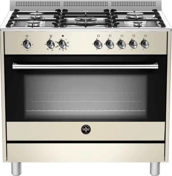 La Germania RUS95C61LDCR 90cm Stainless Steel 5-Burner Gas Stove with 142L Multi-Function Electric Oven