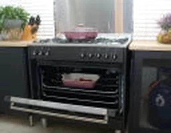 La Germania RUS95C61LDNE 90cm Stainless Steel 5-Burner Gas Stove with 142L Electric Oven