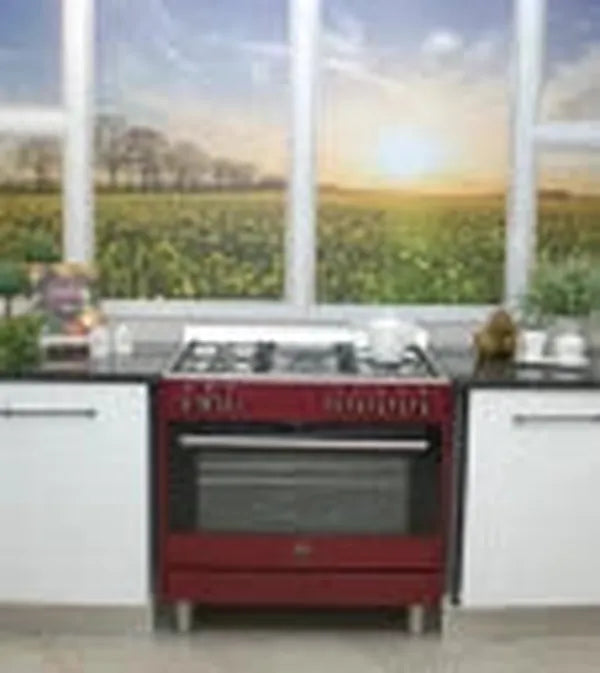 La Germania RUS95C61LDVI 90cm Stainless Steel 5-Burner Gas Stove with 142L Multi-Function Electric Oven