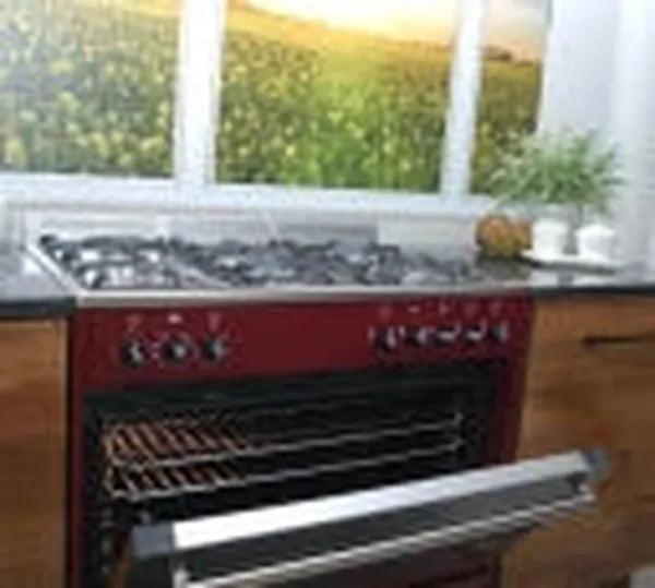 La Germania RUS95C61LDVI 90cm Stainless Steel 5-Burner Gas Stove with 142L Multi-Function Electric Oven