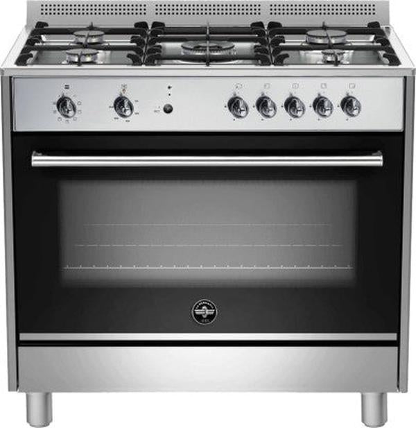 La Germania RUS95C61LDXCI 90cm Stainless Steel 5-Burner Manual Gas Stove with 142L Electric Oven