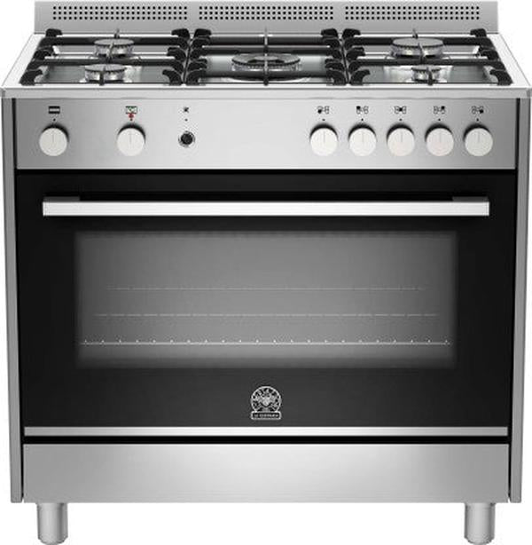 La Germania TUS95C61LDXCI 5-Burner Stainless Steel Freestanding Gas Stove with 142L Electric Oven