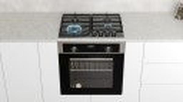 LadyBird Bil67tb2-b1/onl-60xfg 60cm Steel Automatic 4-Burner Gas Stove with Combi Oven