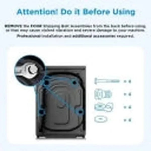 Midea 10 kg Front Loader Washing Machine Inverter MF200W100WB/T - Silver