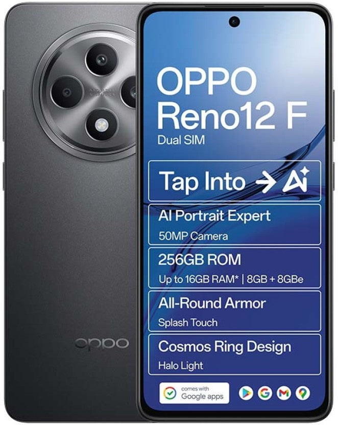 Oppo Reno12 F 4G Dual Sim - 256GB Storage, 8GB RAM - Stunning Grey Smartphone
