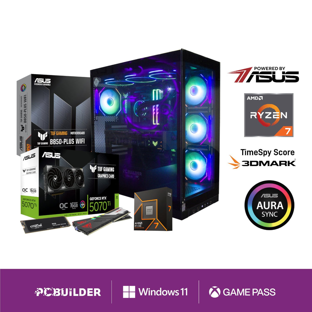 PCBuilder Ryzen 7 9700X VALOUR Windows 11 Gaming PC