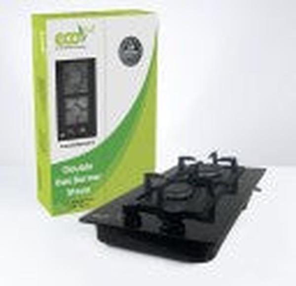 Premium Eco Chef 2-Burner Stainless Steel Gas Stove with Tempered Glass Top - Perfect for Modern Kitchens