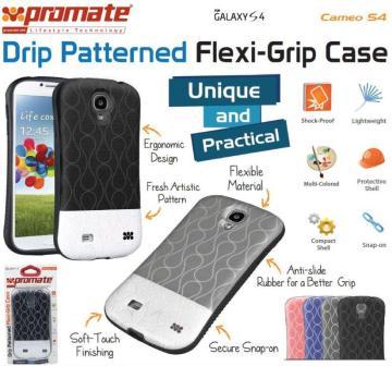 Promate Blue Cameo Drip Patterned FlexiGrip Snap case