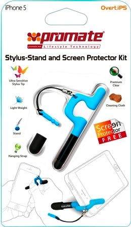 Promate Overt.iP5 iPhone 5 Stylus-Stand and Screen Protector Kit