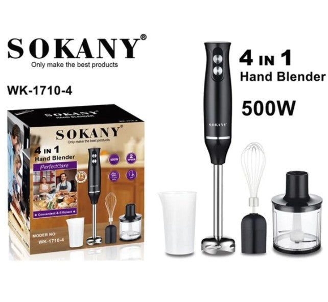 SOKANY hand blender 4 in 1 300W 2Speed