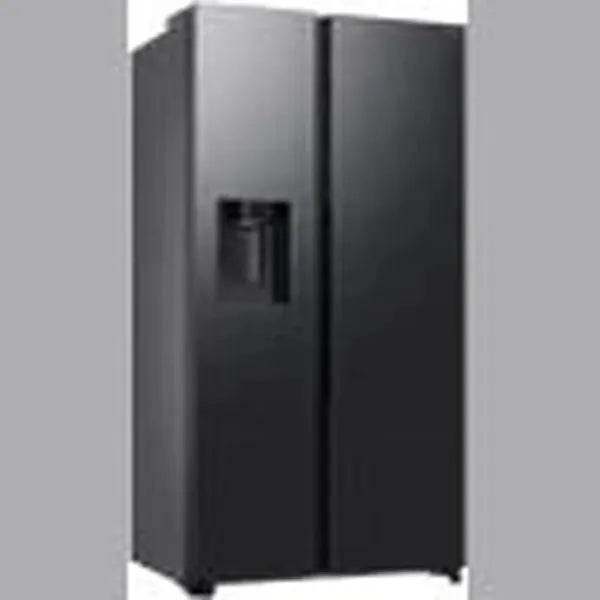 Samsung 617L Gentle Black Matt Frost Free Side by Side Refrigerator with AI, Ice, and Water Dispenser