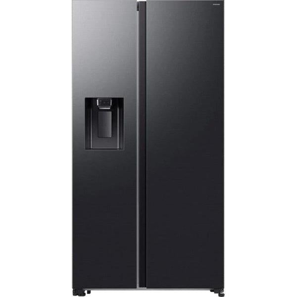 Samsung 617L Gentle Black Matt Frost Free Side by Side Refrigerator with AI, Ice, and Water Dispenser
