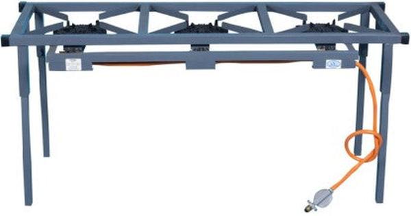 Totai 08/300c Cast Iron 3-Burner Manual Gas Stove with Knob Control - Blue