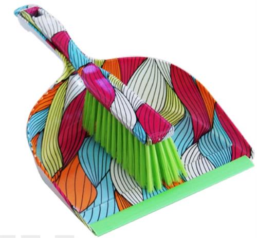 Totally Dust Pan Broom Set Rainbow Design