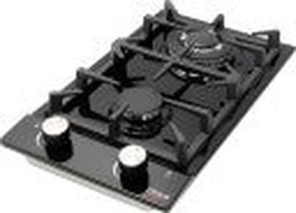 Univa BLK-02 2-Burner Stainless Steel Manual Gas Stove for LPG - Sleek Black Design