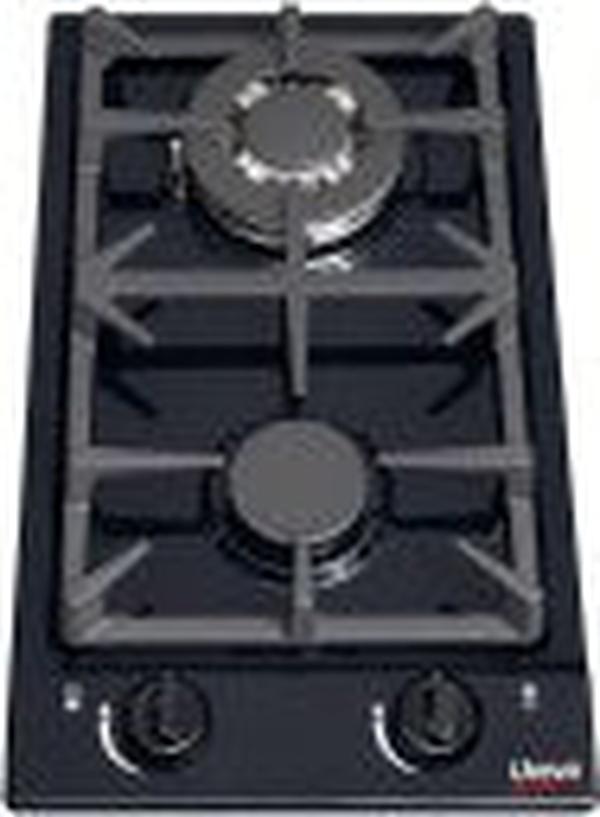 Univa BLK-02 2-Burner Stainless Steel Manual Gas Stove for LPG - Sleek Black Design