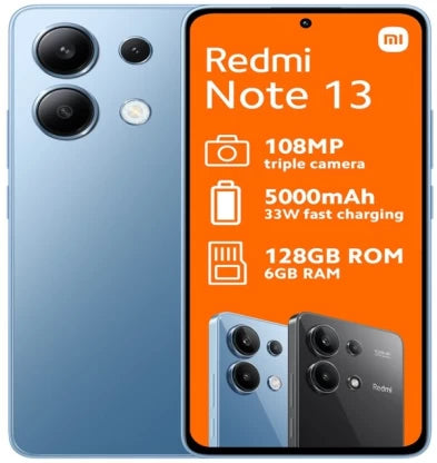 Xiaomi Redmi Note 13 4G - 6GB RAM / 128GB Storage - Ice Blue - Stunning 108MP Camera, 6.67" AMOLED Display, 5000mAh Battery