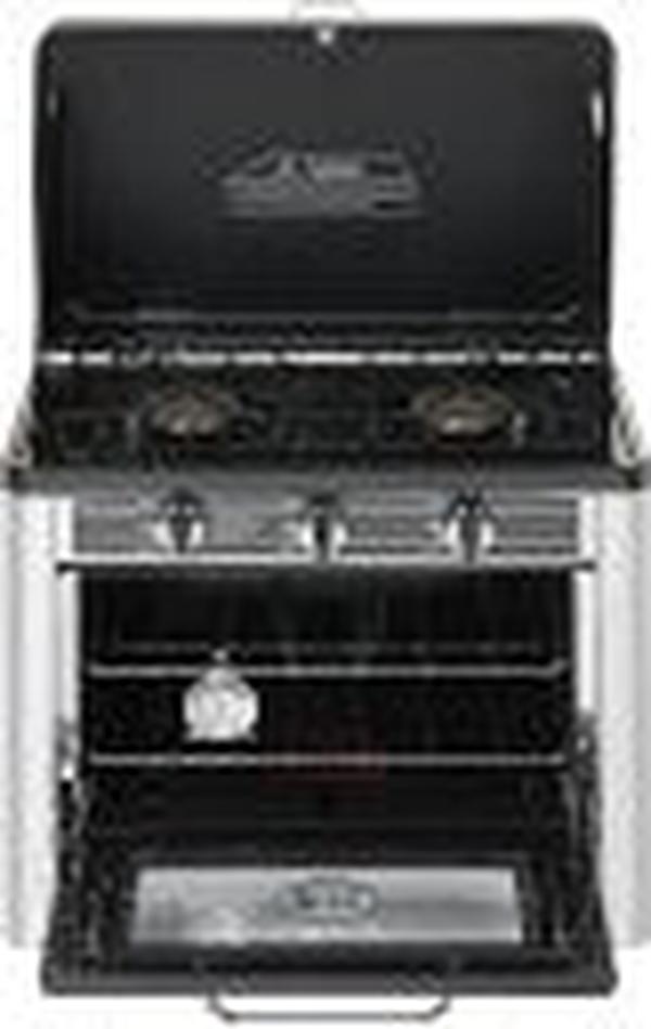 Zero Appliances 2 Burner Stainless Steel Camping Gas Stove with Oven - Portable Automatic Ignition, 20L Oven Capacity, Ideal for RVs and Outdoor Cooking