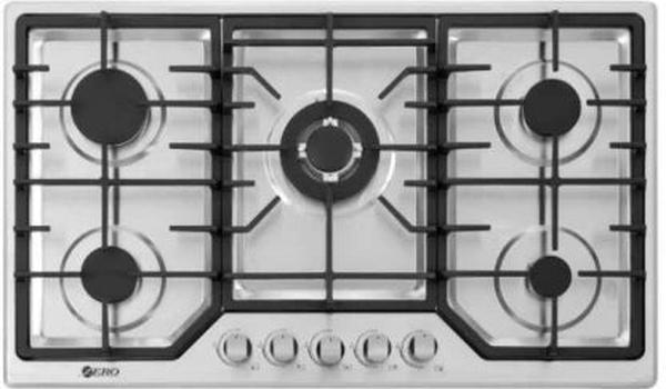 Zero Appliances 5-Burner Stainless Steel Gas Hob with Battery Ignition and Free Gas Kit - Automatic Stove