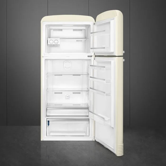 Smeg Retro Cream Free Standing Combi Fridge - FAB50RCR5