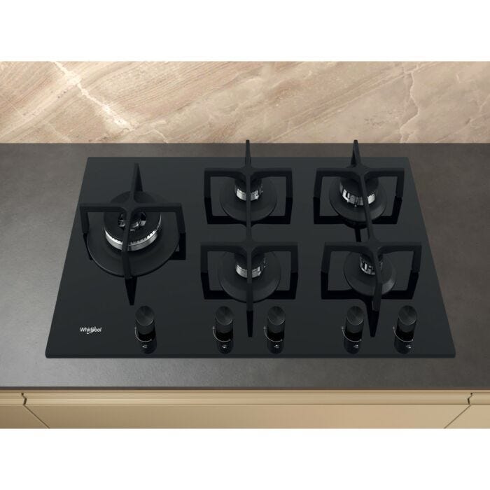 Whirlpool Black 5 Gas Burners Hob - GOA9523/NB1