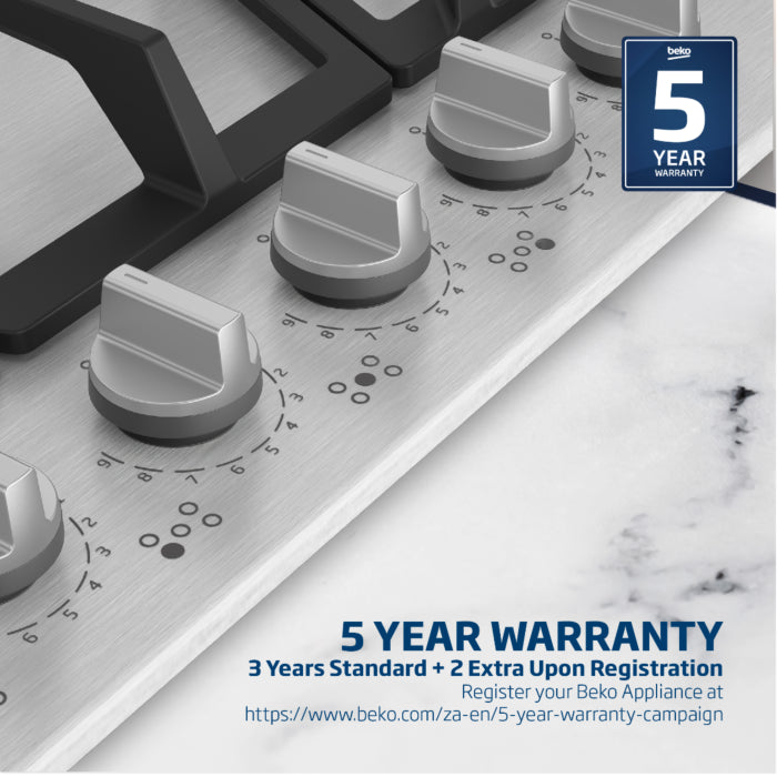 Beko 75cm Gas Hob Stainless Steel Inox - HIAW75226SXE