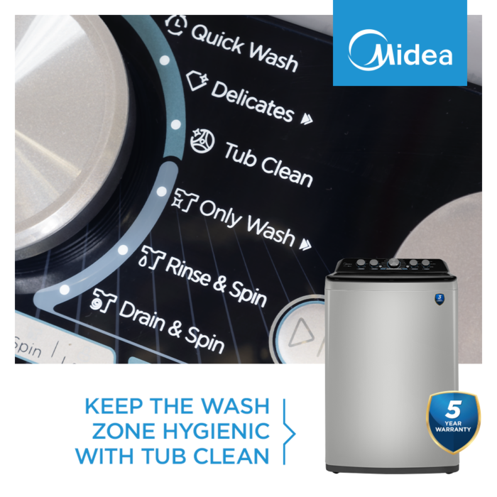 Midea 21kg Silver Top Loader Washing Machine - MA500W210-G