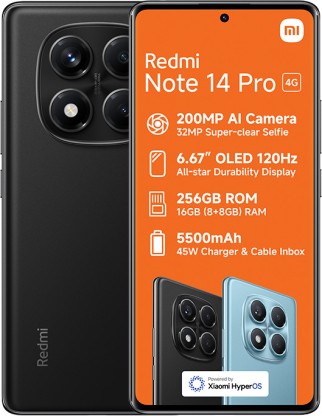 Xiaomi Note 14 Pro 4G Dual Sim (Black, 256 GB) (8 GB RAM)