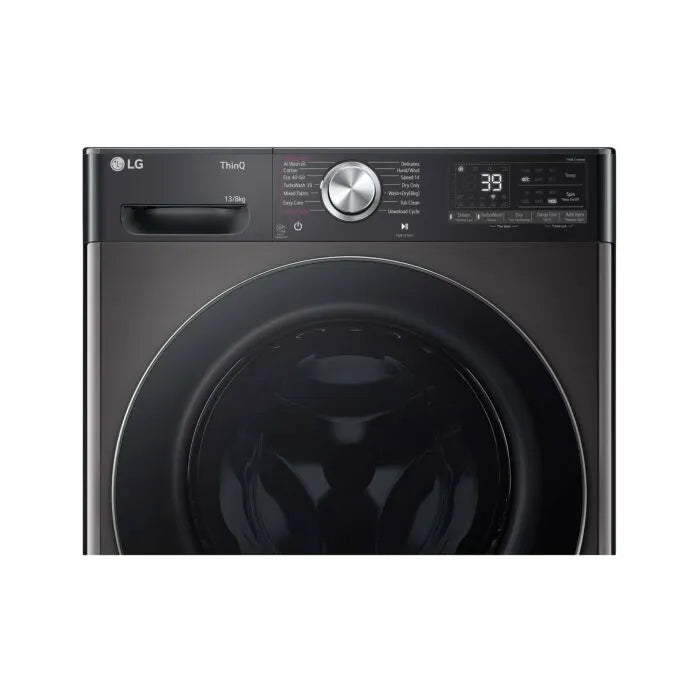 LG 13/8kg Black Finish Front Loader Washer Dryer Combo With AI DD™ & Steam+™ - F4Y9LCP2ZB
