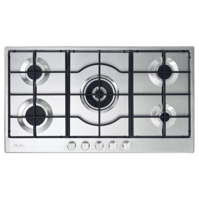 Elba Elio 90cm Stainless Steel Lite 5 Burner Gas Hob - 02/ELIO95-545L