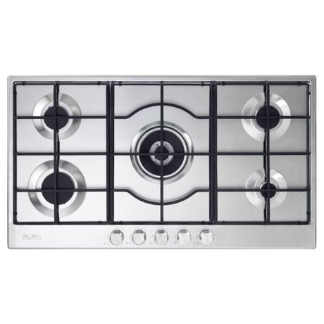 Elba Elio 90cm Stainless Steel Lite 5 Burner Gas Hob - 02/ELIO95-545L