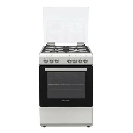 Elba Essential 60cm 4 Burner Gas Stove With Electric Oven Silver - 04/66CL442