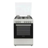 Elba Essential 60cm 4 Burner Gas Stove With Electric Oven Silver - 04/66CL442