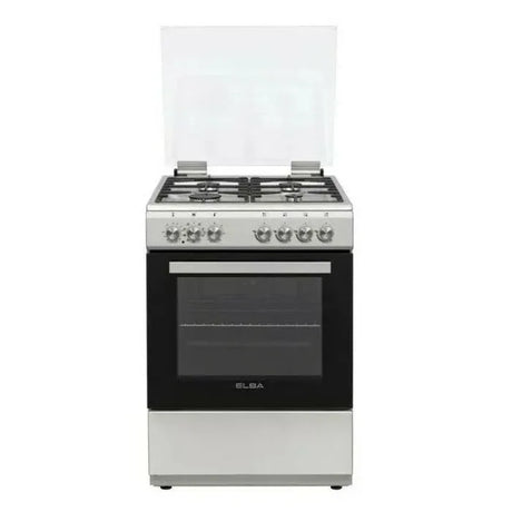 Elba Essential 60cm 4 Burner Gas Stove With Electric Oven Silver - 04/66CL442
