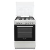 Elba Essential 60cm 4 Burner Gas Stove With Electric Oven Silver - 04/66CL442