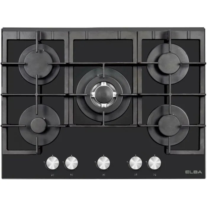 Elba 70cm Black Gas On Glass Hob - 04/T75-550G