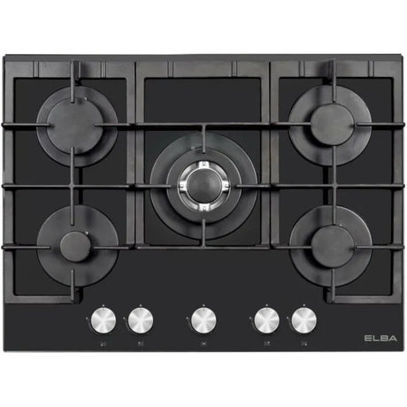 Elba 70cm Black Gas On Glass Hob - 04/T75-550G