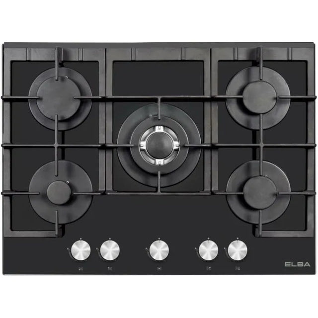 Elba 70cm Black Gas On Glass Hob - 04/T75-550G