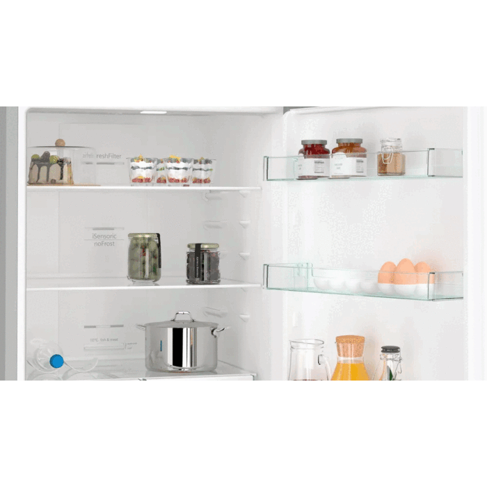 Siemens 186 x 70cm Stainless Steel iQ300 Combi Bottom Freezer Freestanding Fridge-Freezer - KG55NVIE0N