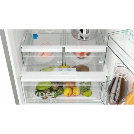 Siemens 186 x 70cm Stainless Steel iQ300 Combi Bottom Freezer Freestanding Fridge-Freezer - KG55NVIE0N