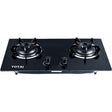 Totai 30cm Black 2 Burner Gas On Glass Hob - 26/GOG2BNR