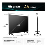 Hisense 43A6Q 43-inch 4K UHD Wi-Fi Smart TV
