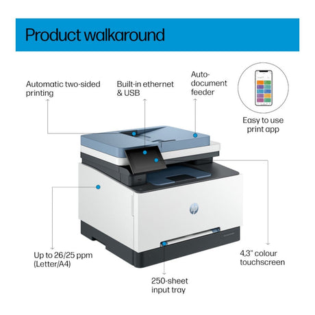 HP LaserJet Pro 3303fdn A4 Multifunction Colour Laser Printer 499M7A