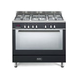 ELBA Black 90cm Fusion 5 Burner Gas/Electric Cooker - 9FX827B