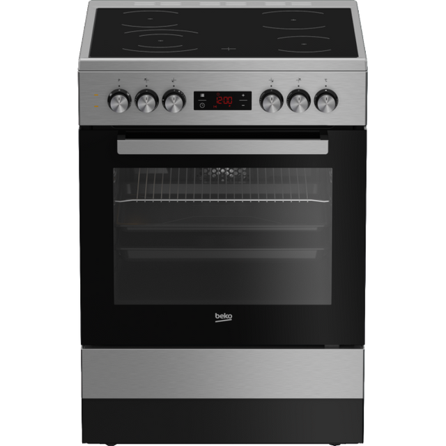 Beko 60cm Vitroceramic Inox (Stainless Steel) Free Standing Stove - FSE87310GX