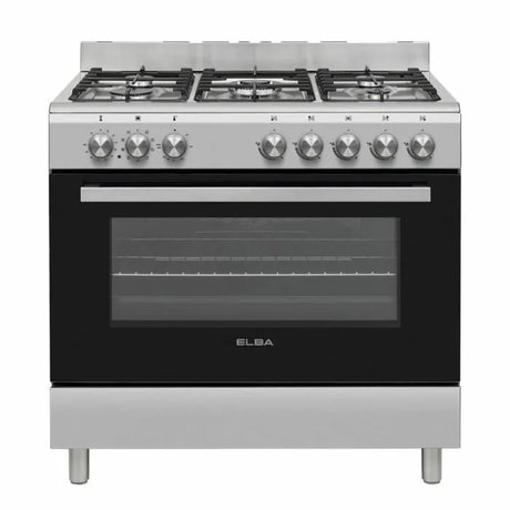Elba 90cm 5 Burner Gas Stove with Electric Oven (Silver) - 04/96CL827