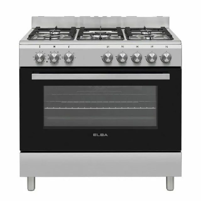 Elba 90cm 5 Burner Gas Stove with Electric Oven (Silver) - 04/96CL827