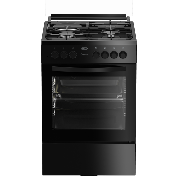Defy 60cm Black 3 Gas 1 Solid Plate Stove - DGS679