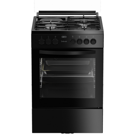 Defy 60cm Black 3 Gas 1 Solid Plate Stove - DGS679
